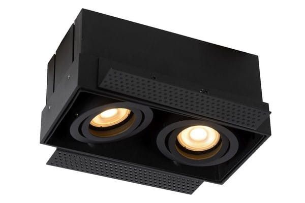 Oprawa sufitowa wpuszczana Lucide Trimless czarna ruchoma 2 x GU10 x 5W IP20 wym: 18,5 x 15,7 cm prostokątna - 1 szt.