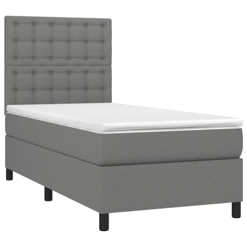 Łóżko kontynentalne WaszeMeble 100x200 cm ciemnoszara WM-3135174 1 szt.