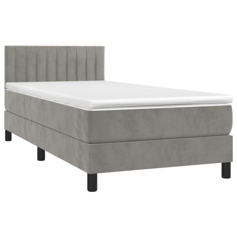 Łóżko kontynentalne WaszeMeble 90x190 cm szare WM-3134495 1 szt.