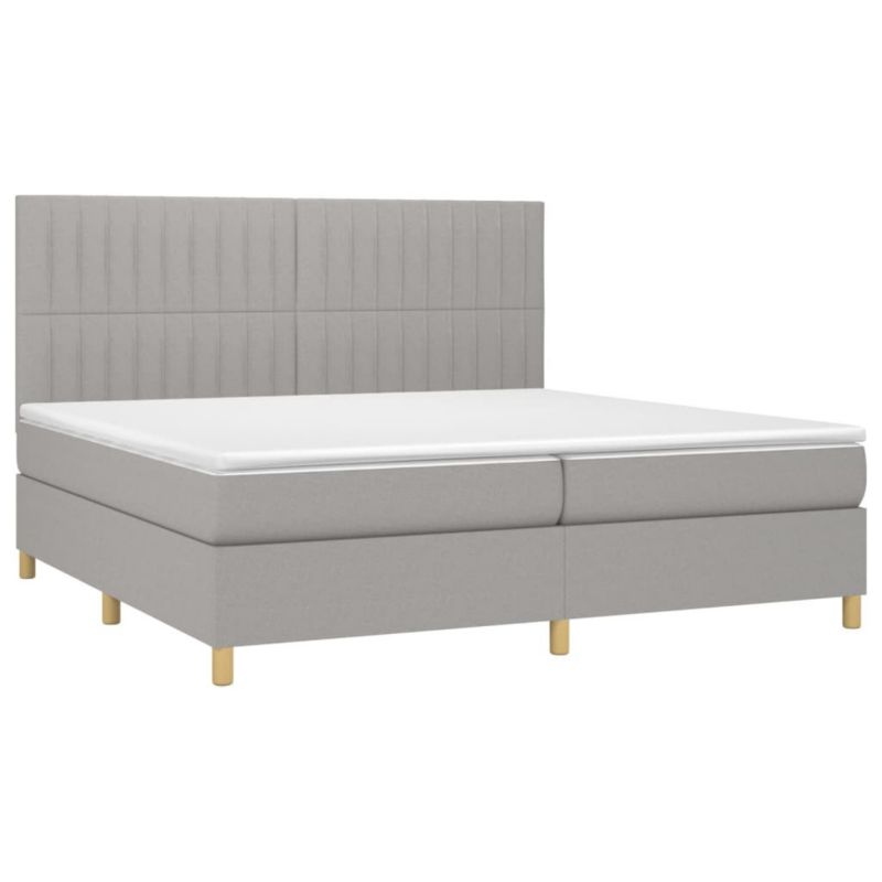 Łóżko kontynentalne WaszeMeble 200x200 cm jasnoszare WM-3135621 1 szt.