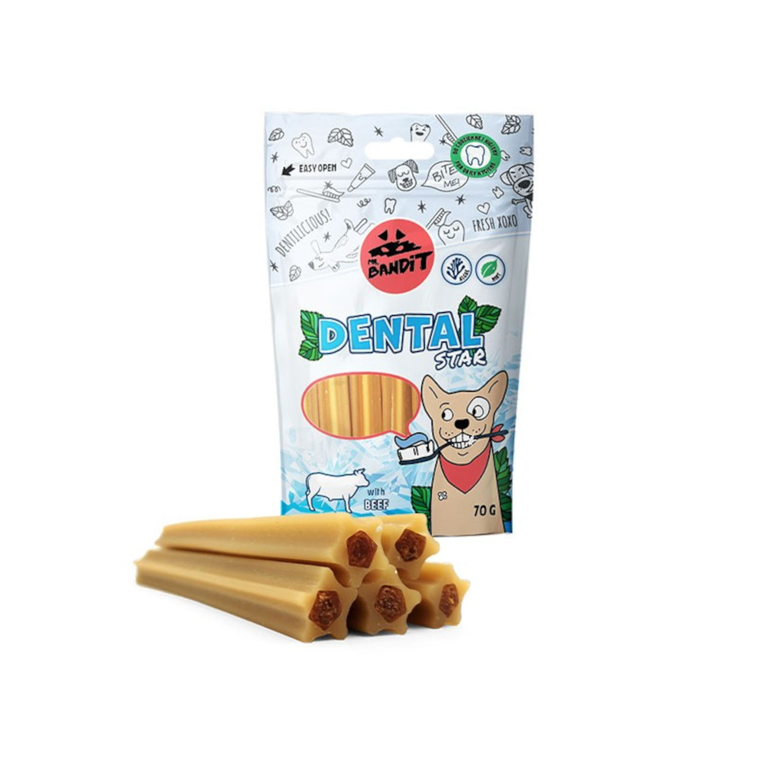 Mr. Bandit Dental Stars - z wołowiną 70g