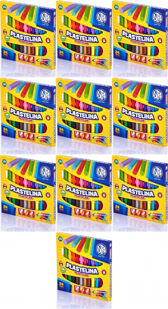 10x Plastelina Astra, 24 kolory