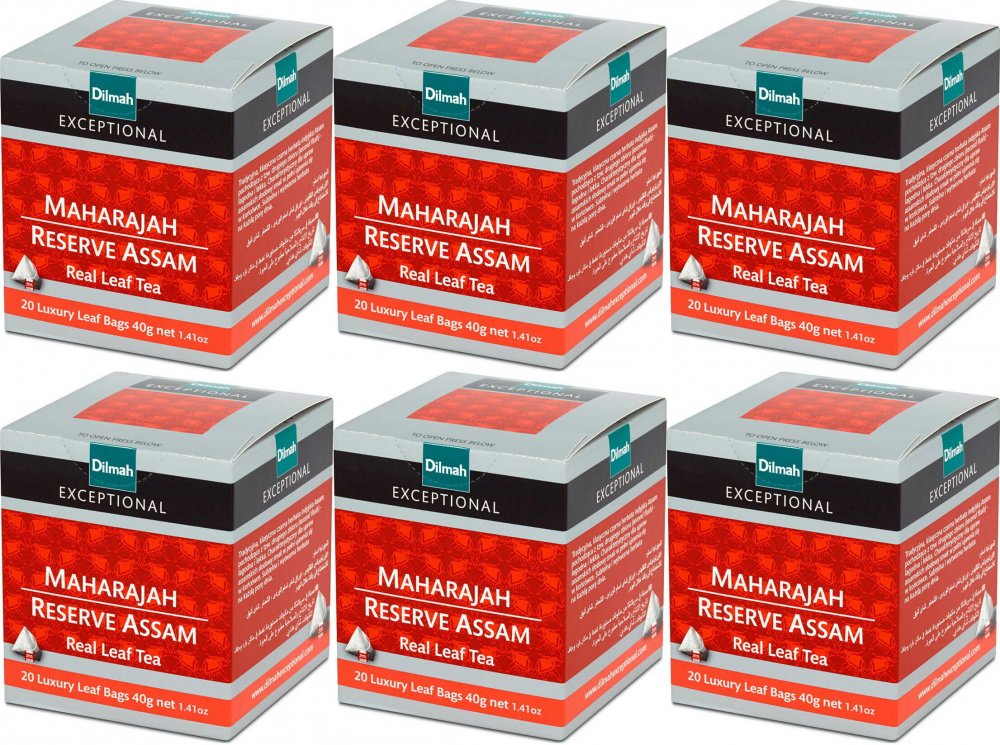 6x Herbata czarna w piramidkach Dilmah Exceptional Maharajah Reserve Assam, 20 sztuk x 2g