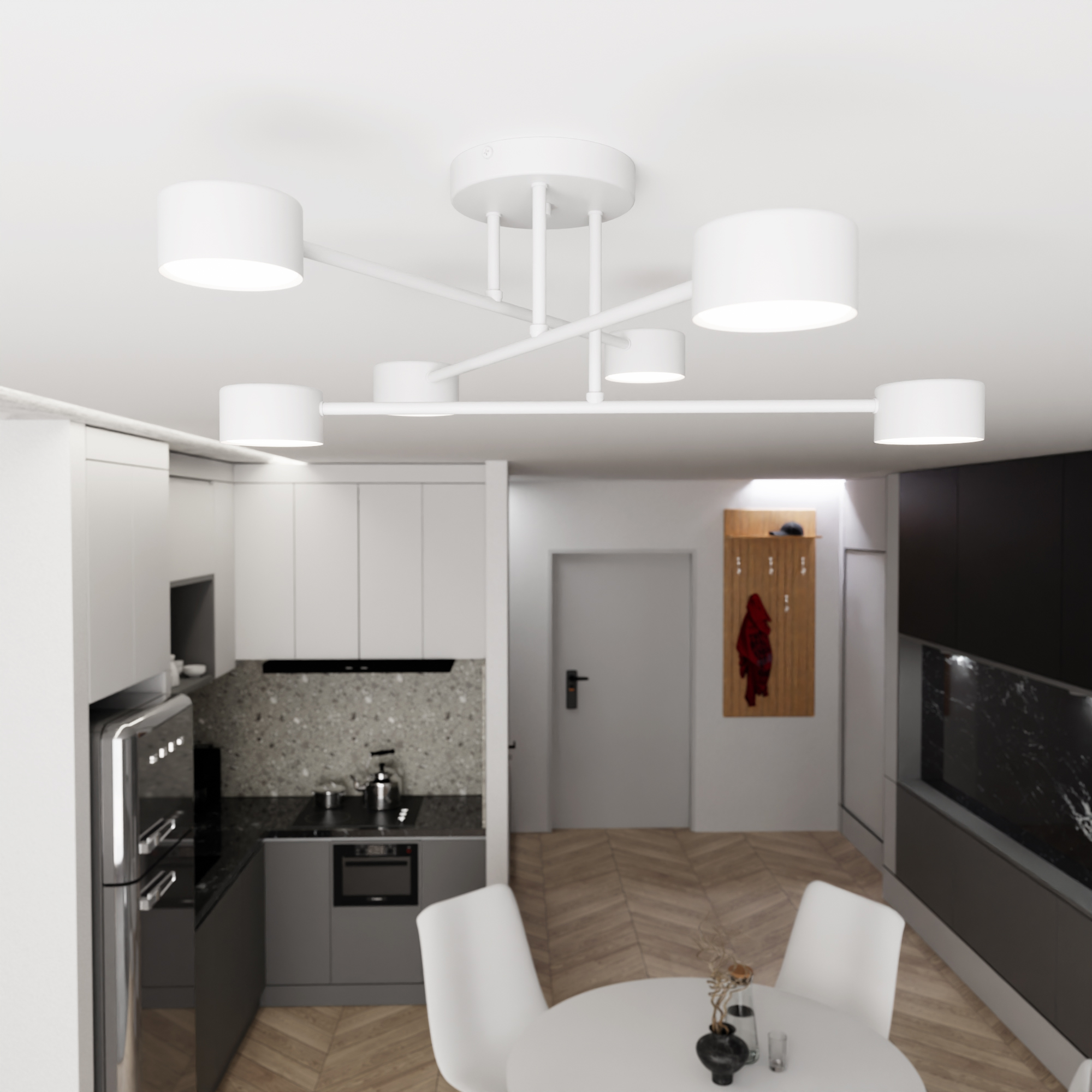 Emibig Halo lampa wisząca 6x10 W biała 1356/6