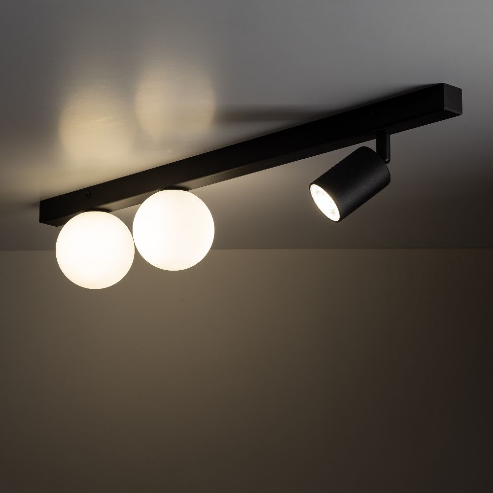 TK Lighting Vox lampa podsufitowa 3x10 W czarna 10001