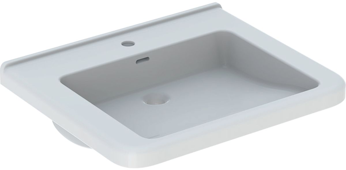 Geberit Selnova Comfort Square umywalka 55x52,5 cm prostokątna ścienna dla niepełnosprawnych biała 500.785.00.7