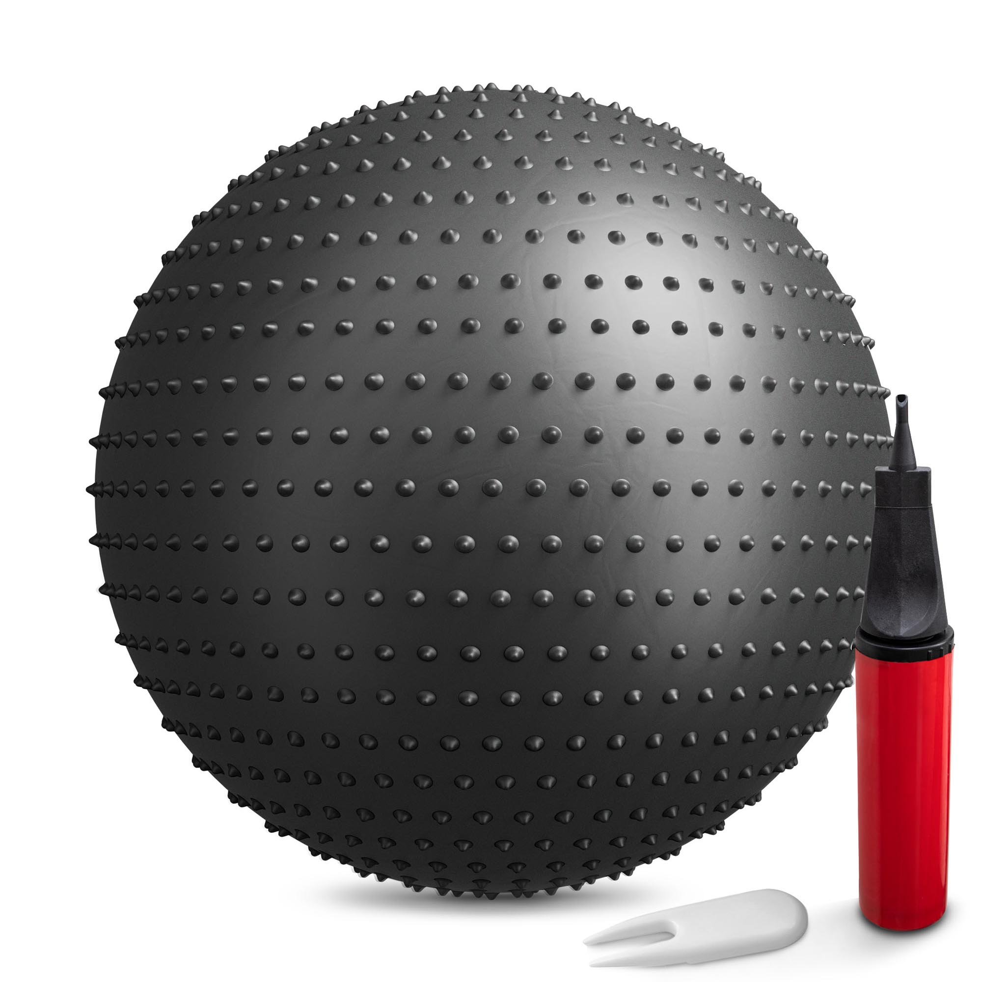 Piłka fitness z wypustkami 65 cm z pompką -czarna