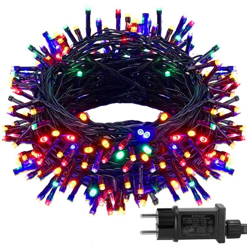 Lampki choinkowe Springos 27,5 m multikolor 500 LED oświetlenie świąteczne IP44 z programatorem 1 szt.