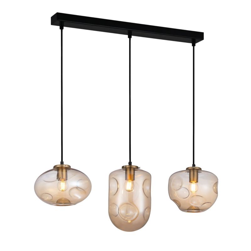 Lampa sufitowa wisząca Italux Hatella 9115 miedziano-czarna 83 cm szerokości 3xE27 x 60W 1 szt.