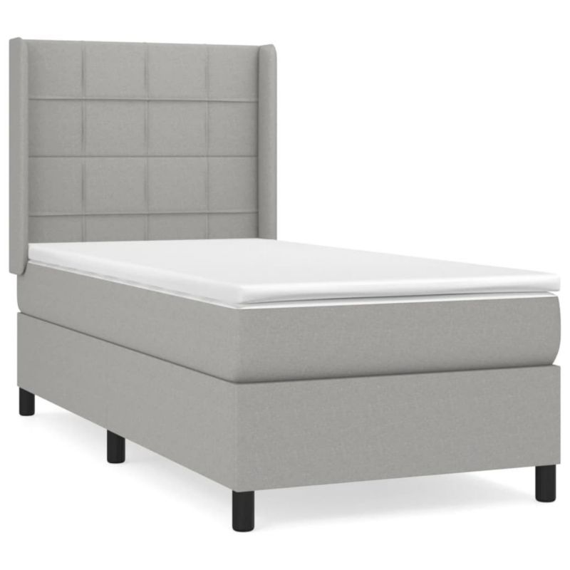 Łóżko kontynentalne WaszeMeble 80x200 cm jasnoszare WM-3131385 1 szt.