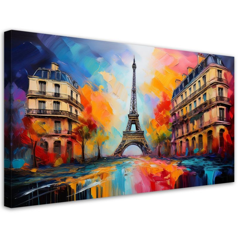 Obraz na płótnie Feeby Paryż Wieża Eiffla Miasto Abstrakcja Kolorowa 100x50cm 1szt