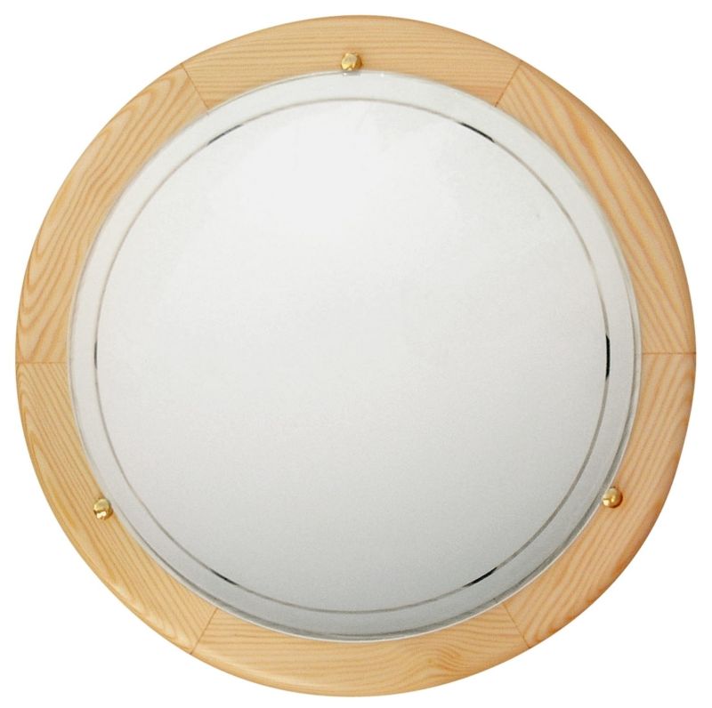 Plafon sufitowy lampa Candellux Standard biały-naturalne drewno 1 x E27 x 40W IP20 wym: 9 x 30 x 30 cm - 1 szt.