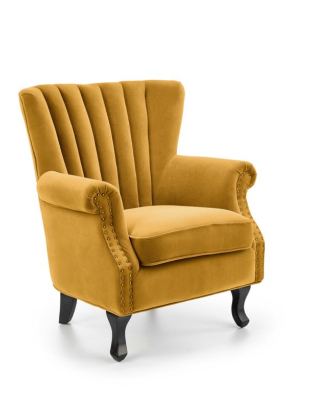 Fotel Halmar do salonu TITAN VELVET musztardowy 1 szt
