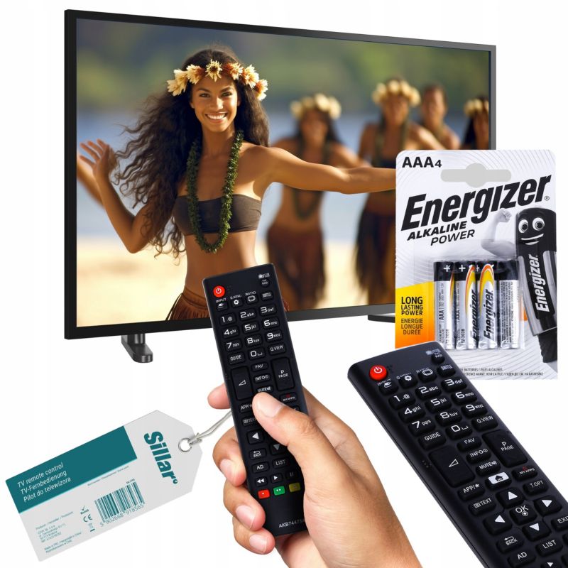 Pilot, Sillar, uniwersalny, zamiennik AKB74475490, do telewizora LG Smart TV + 4x Baterie AAA, zestaw, 5szt