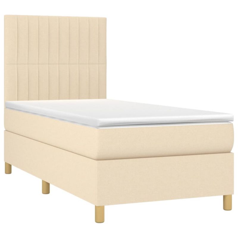 Łóżko kontynentalne WaszeMeble 90x200 cm kremowe WM-3135570 1 szt.