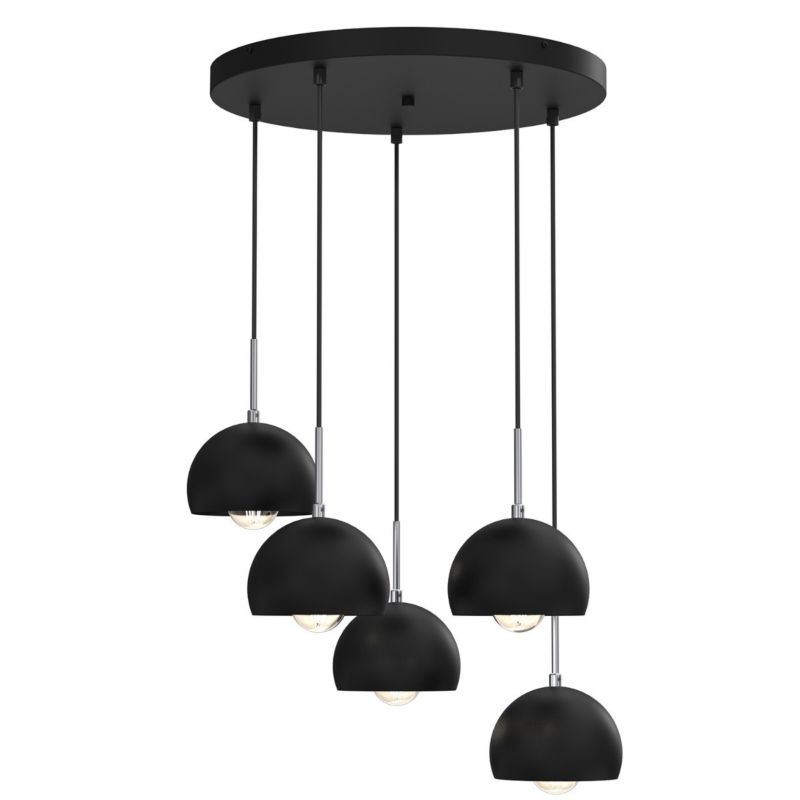 Lampa wisząca Luminex Cool czarny mat-chromowana wym: 110 x 52 x 52 cm 5xE27 x 15W 1 szt.