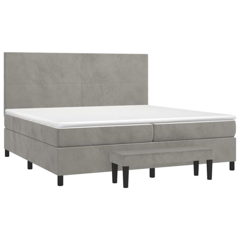 Łóżko kontynentalne WaszeMeble 200x200 cm jasnoszare WM-3137743 1 szt.