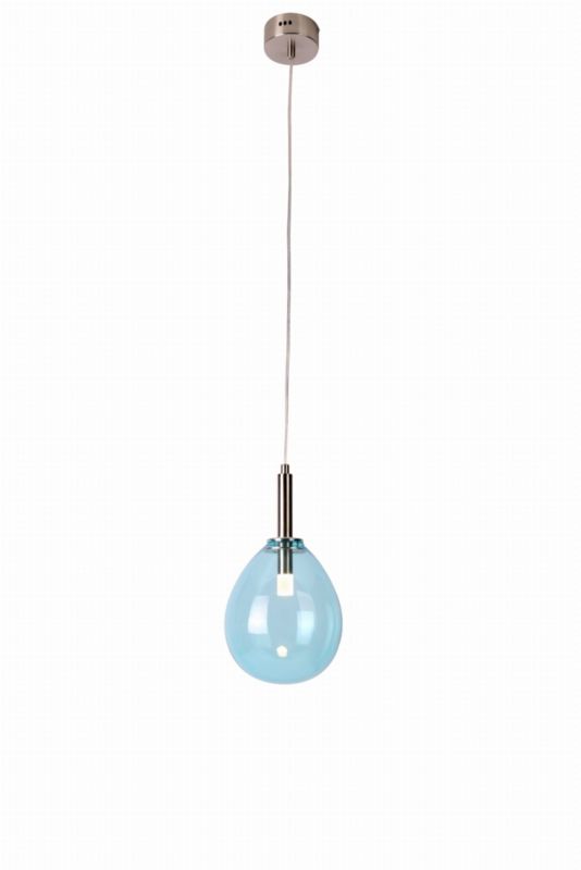 Lampa sufitowa wisząca Candellux Lukka chromowana-niebieska wym: 115 x 18 x 18 cm wbudowany LED 6W 1 szt.