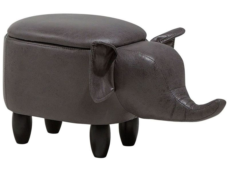 Pufa zwierzak ze schowkiem ekoskóra ciemnoszara Elephant 1 szt.