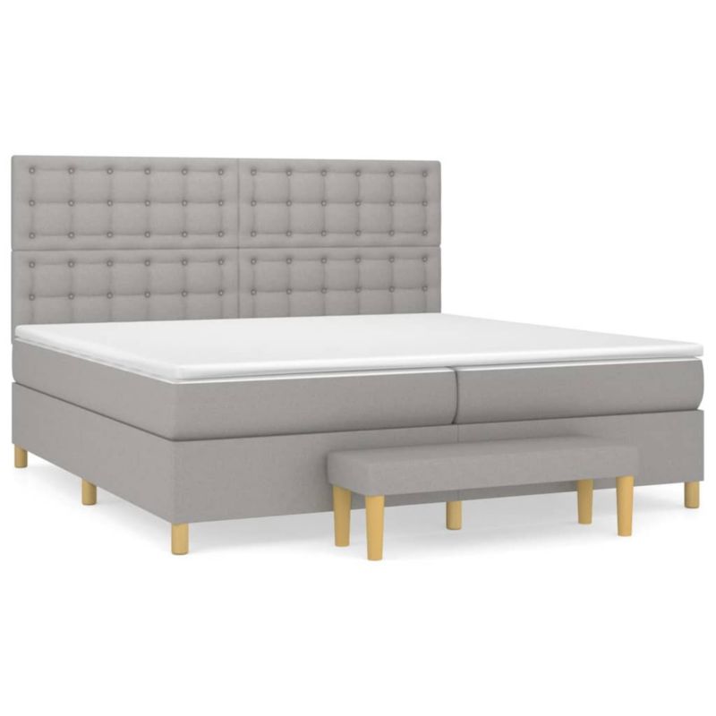 Łóżko kontynentalne WaszeMeble 200x200 cm jasnoszare WM-3137501 1 szt.