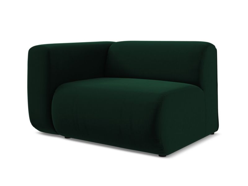 Moduł z podłokietnikiem lewy Makamii Ekahi z tkaniny welwetowej 114x89 cm butelkowa zieleń 1 szt.