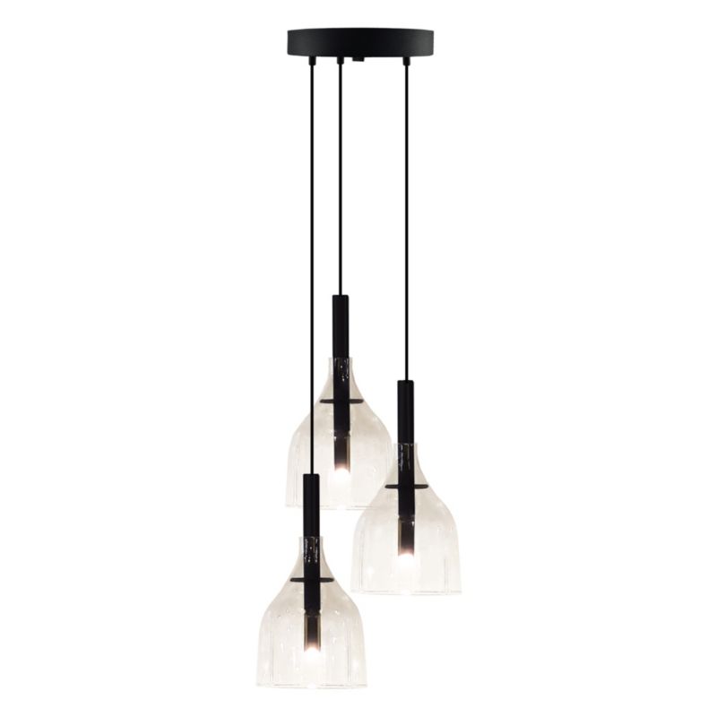 Lampa wisząca Shilo Botor czarno-przezroczysty wym: 179 x 20 x 20 cm 3xG9 x 2.5W 1 szt.