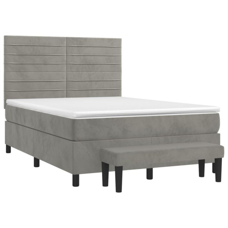 Łóżko kontynentalne WaszeMeble 140x190 cm jasnoszare WM-3137899 1 szt.
