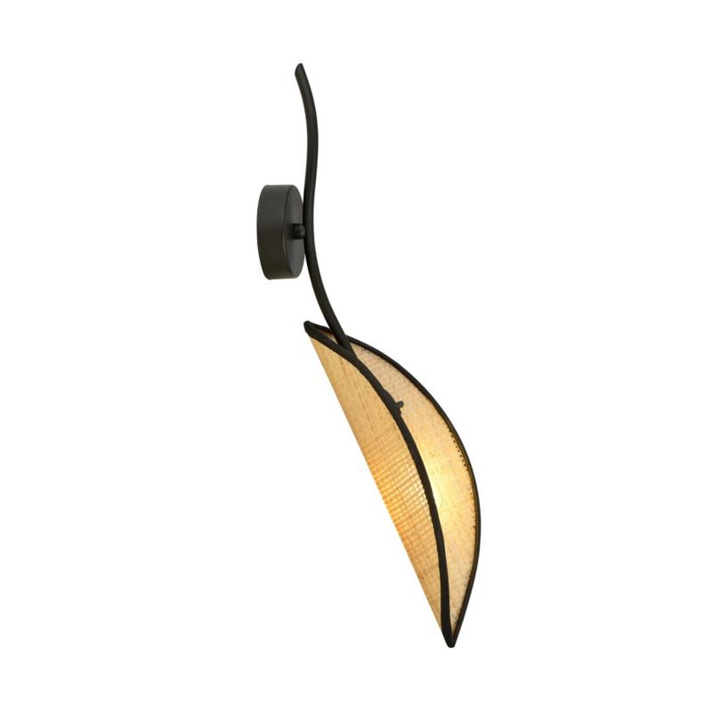 Kinkiet ścienny Emibig Lotus czarno-słomkowy 1 x E14 x 10W IP20 wym: 51 x 12 cm - 1 szt.