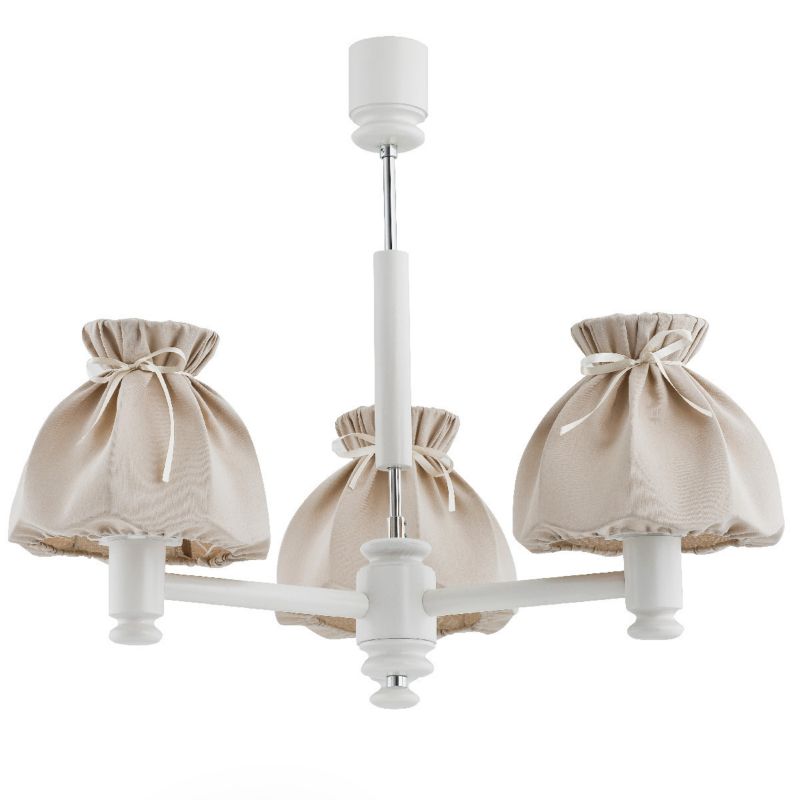 Lampa wisząca Alfa Kornelia biało-kremowa-chromowana wym: 50 x 58 x 58 cm 3xE14 x 10W 1 szt.