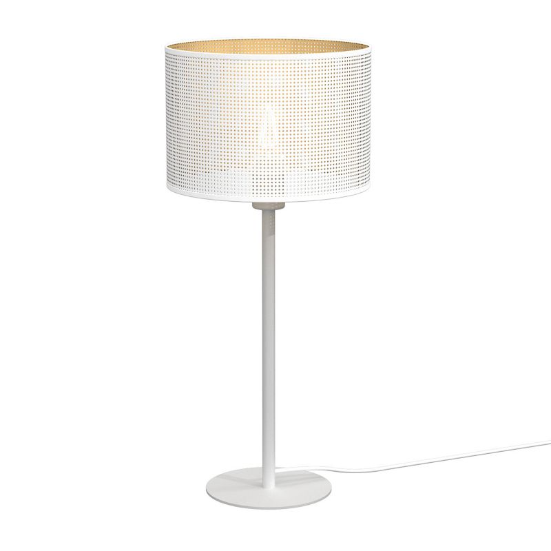 Lampka stołowa Luminex Loft Shade biały mat-złota 1 x E27 x 15W IP20 wym: 56 x 25 x 25 cm metal - 1 szt.