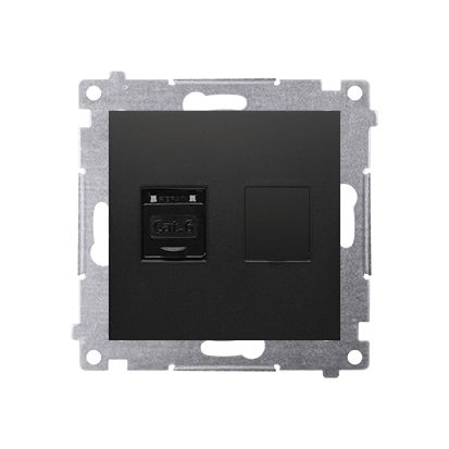 Gniazdo komputerowe Kontakt-Simon S54 pojedyncze RJ45 kat. 6 czarne mat 1 szt.