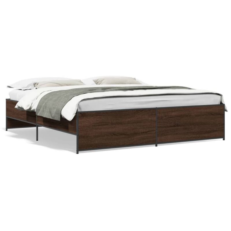 Łóżko metalowe WaszeMeble 200x200 cm brązowy WM-3279871 1 szt.