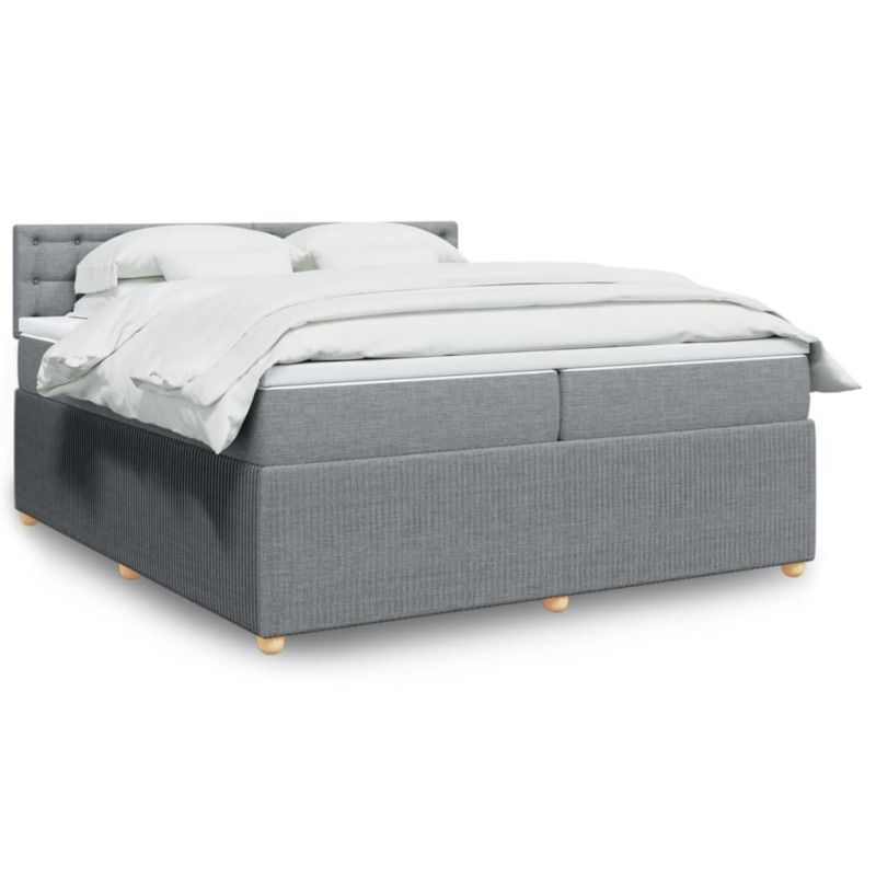 Łóżko kontynentalne WaszeMeble 200x200 cm jasnoszare WM-3289877 1 szt.