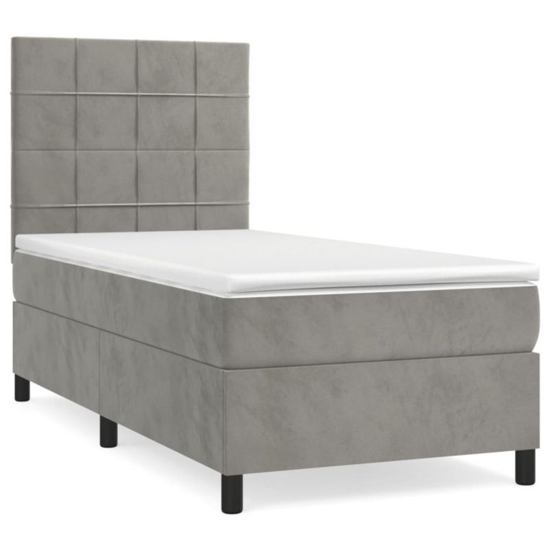 Łóżko kontynentalne WaszeMeble 100x200 cm jasnoszare WM-3143007 1 szt.