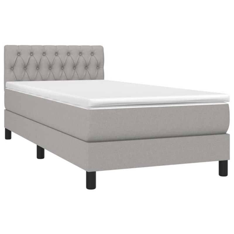 Łóżko kontynentalne WaszeMeble 100x200 cm jasnoszare WM-3133373 1 szt.