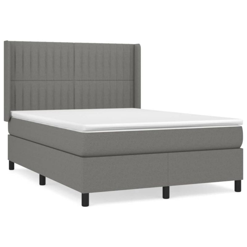 Łóżko kontynentalne WaszeMeble 140x190 cm ciemnoszara WM-3131586 1 szt.