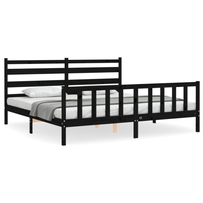 Łóżko drewniane WaszeMeble 200x200 cm czarna WM-3192060 1 szt.