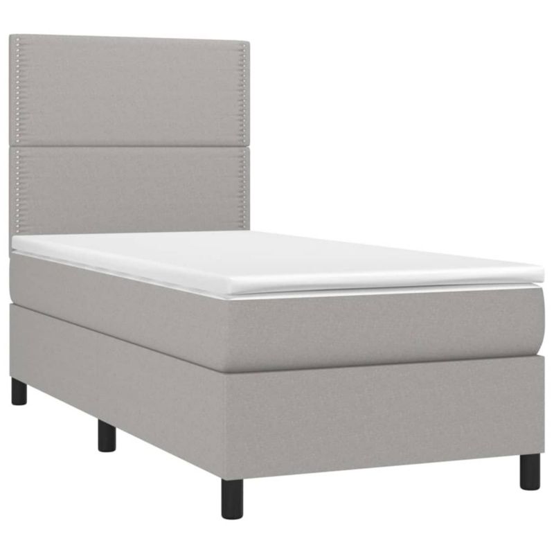 Łóżko kontynentalne WaszeMeble 80x200 cm jasnoszare WM-3134749 1 szt.