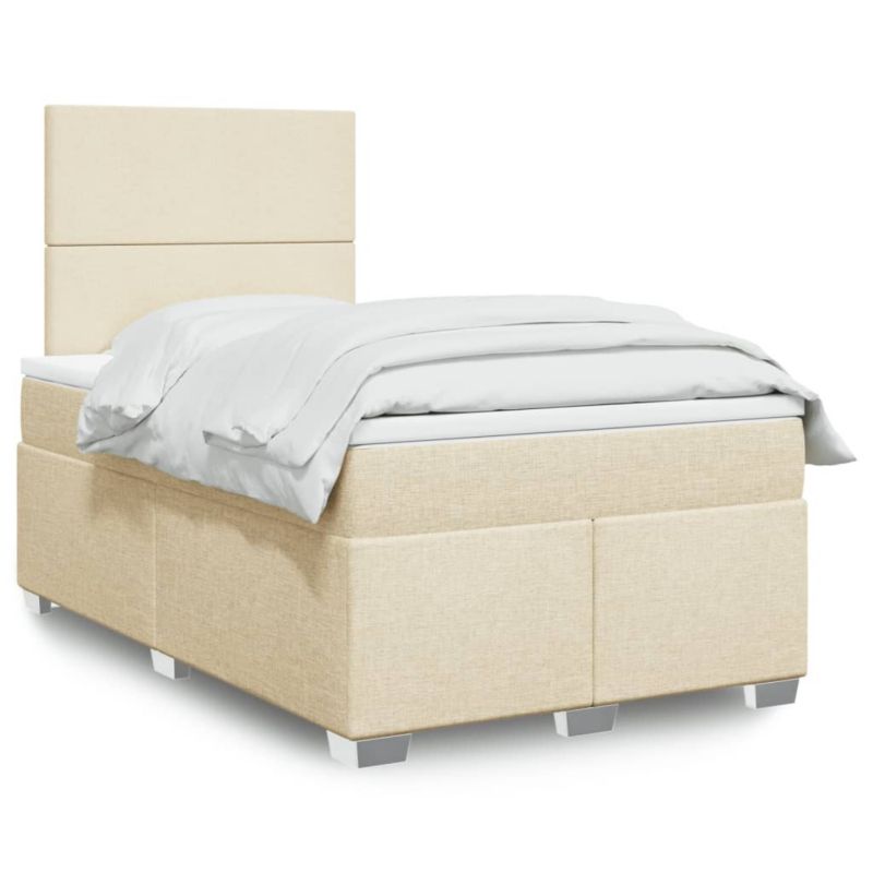 Łóżko kontynentalne WaszeMeble 120x190 cm kremowe WM-3290425 1 szt.