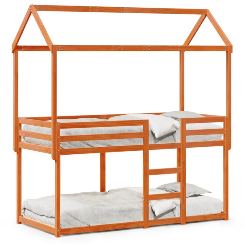 Łóżko piętrowe WaszeMeble 75x190 cm brąz WM-3282131 1 szt.