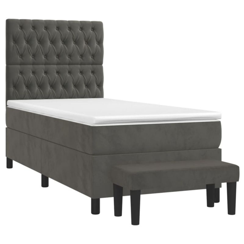 Łóżko kontynentalne WaszeMeble 90x190 cm ciemnoszary WM-3137996 1 szt.