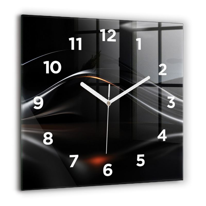 Zegar z białymi wskazówkami Wallfluent 60x60 cm Abstrakcja Szklany 1 szt.