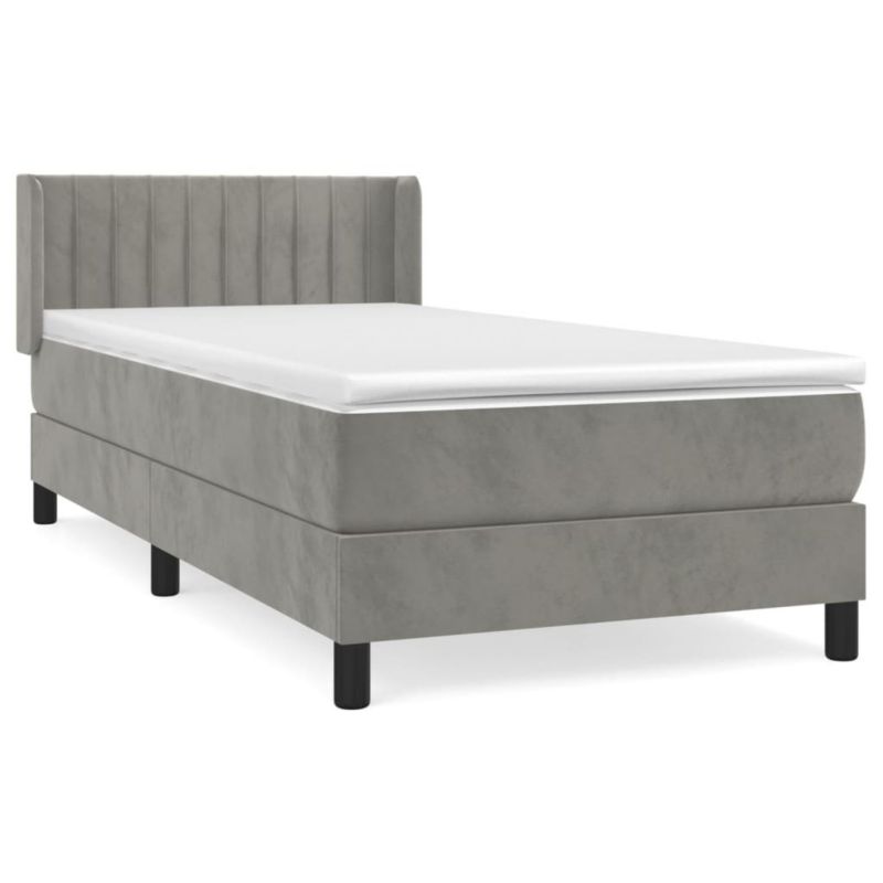Łóżko kontynentalne WaszeMeble 90x200 cm jasnoszare WM-3131057 1 szt.