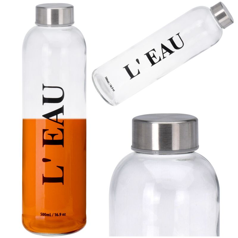 Butelka Szklana na wodę EDANTI 750 ml wzór L'EAU 1 szt.