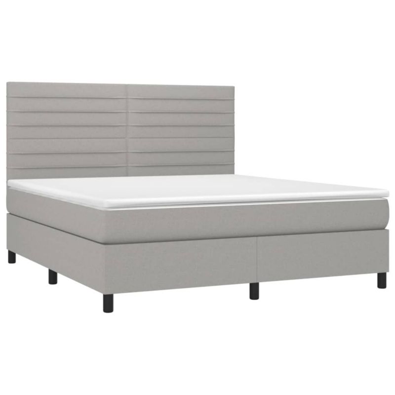 Łóżko kontynentalne WaszeMeble 180x200 cm jasnoszare WM-3134973 1 szt.