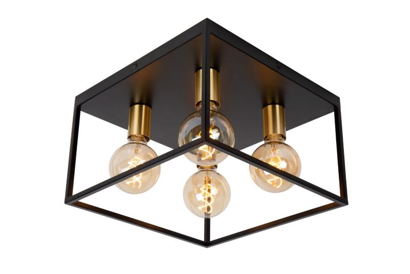Lampa sufitowa wisząca Lucide Ruben 0919 czarna szerokość 36 cm 4xE27 x 40W 1 szt.