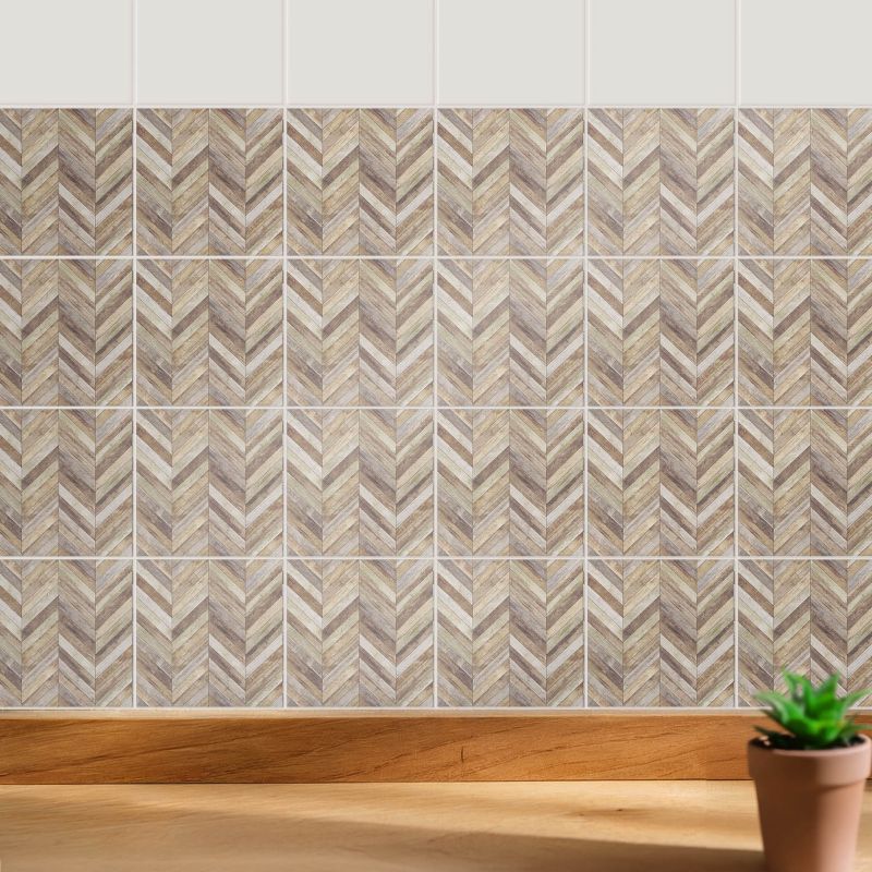 Naklejki na kafelki Wallfluent 10x10 cm Motyw w jodełkę samoprzylepna folia 24 szt.