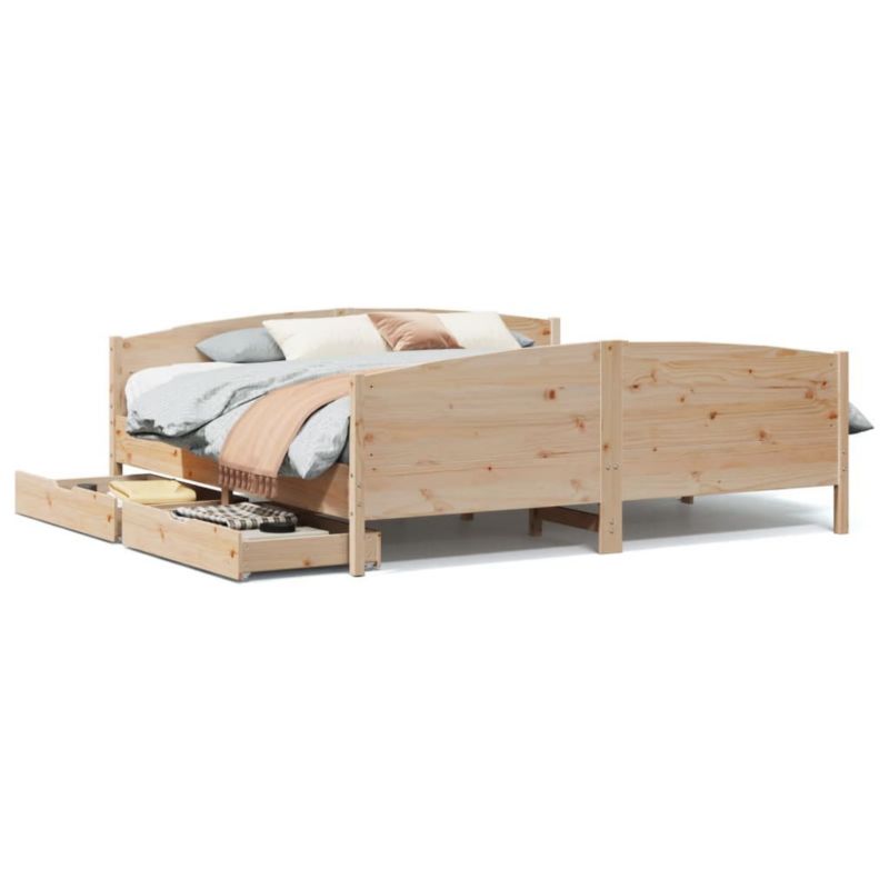 Łóżko drewniane WaszeMeble 180x200 cm brązowe WM-3301779 1 szt.
