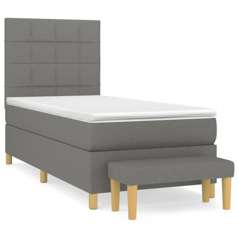 Łóżko kontynentalne WaszeMeble 90x200 cm ciemnoszara WM-3137126 1 szt.