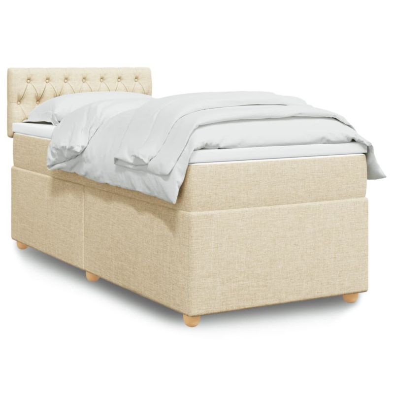 Łóżko kontynentalne WaszeMeble 90x190 cm kremowe WM-3288847 1 szt.
